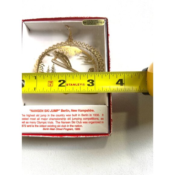 Genuine 24K Gold Flashed Brass Ornament "Nansen Ski Jump" Berlin New Hampshire - Picture 6 of 7